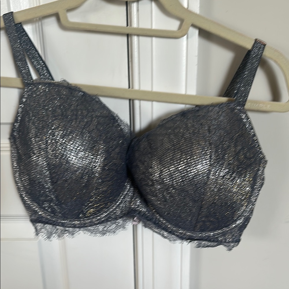 Victoria's Secret Silver Lace Bra with Underwire Support